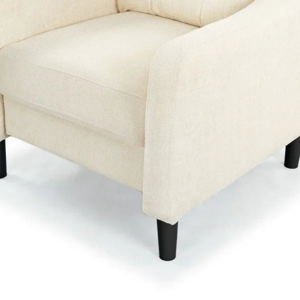 Nathaniel Tufted Back Accent Chair in Cream - The Mayfair Hall