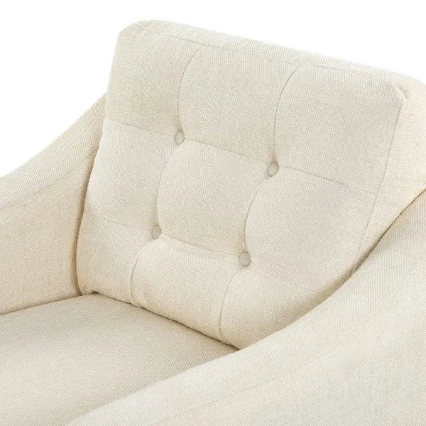 Nathaniel Tufted Back Accent Chair in Cream - The Mayfair Hall