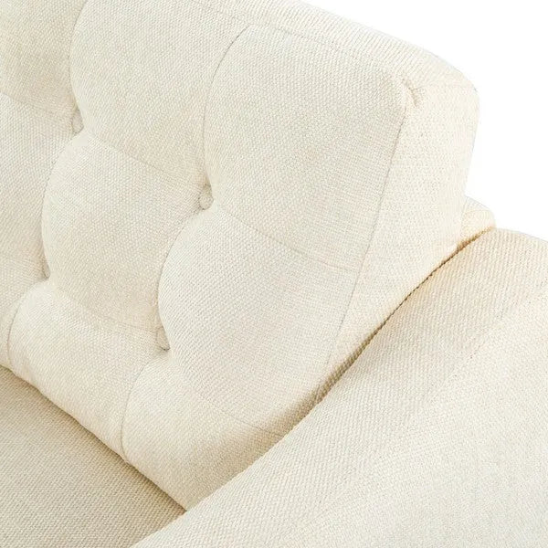 Nathaniel Tufted Back Accent Chair in Cream - The Mayfair Hall