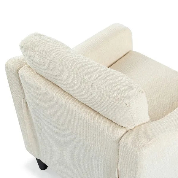 Nathaniel Tufted Back Accent Chair in Cream - The Mayfair Hall