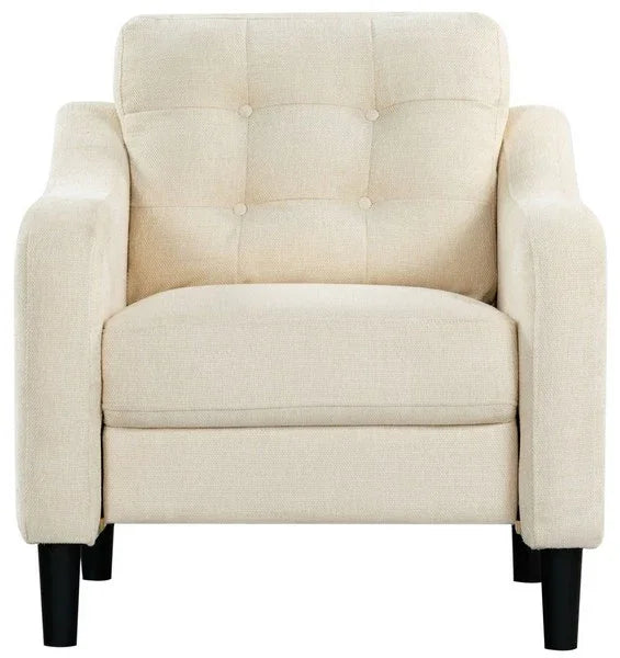 Nathaniel Tufted Back Accent Chair in Cream - The Mayfair Hall