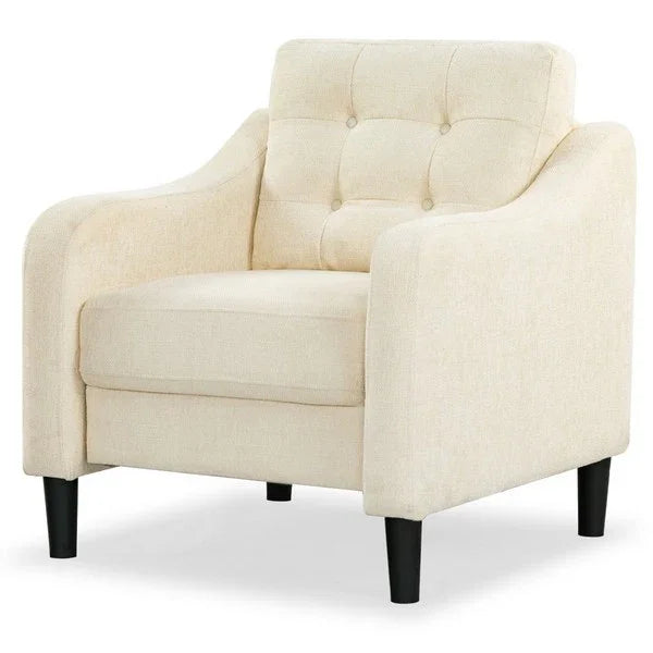 Nathaniel Tufted Back Accent Chair in Cream - The Mayfair Hall