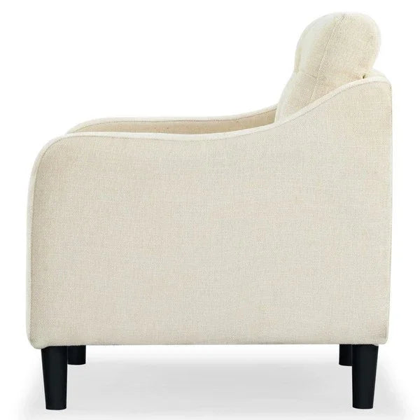 Nathaniel Tufted Back Accent Chair in Cream - The Mayfair Hall