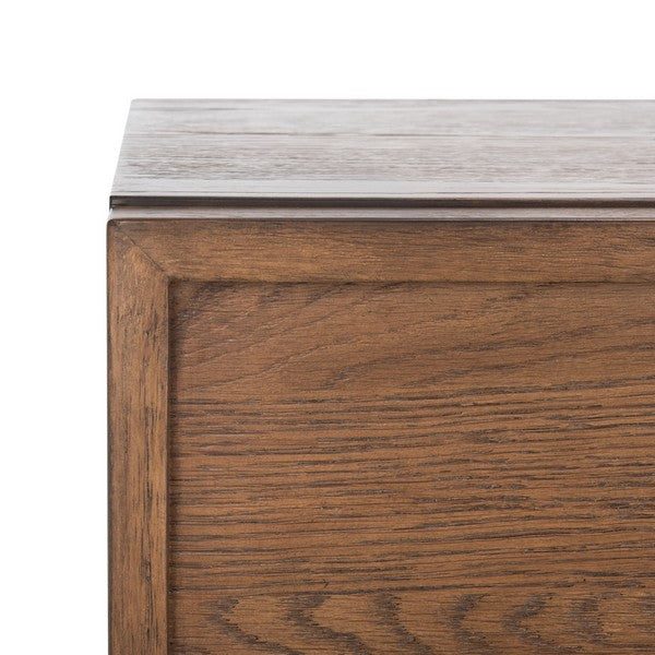 Zeus 3 Drawer Wood Chest in Medium Oak