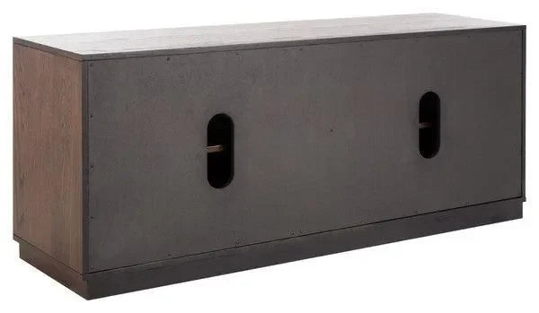 Mallory Wood Media Stand in Dark Brown - The Mayfair Hall