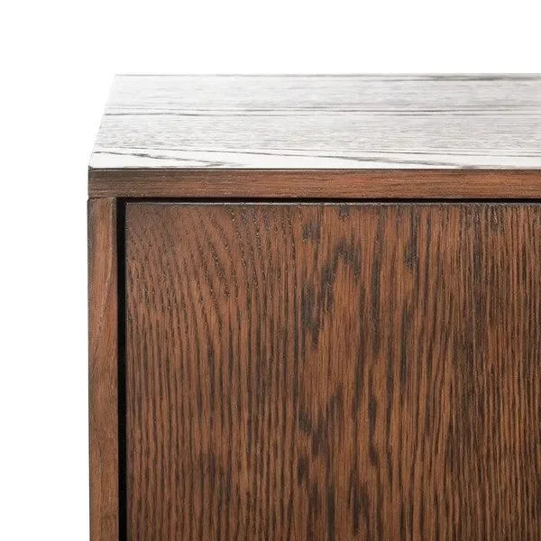 Mallory Wood Media Stand in Dark Brown - The Mayfair Hall