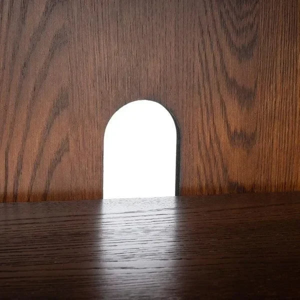 Mallory Wood Media Stand in Dark Brown - The Mayfair Hall