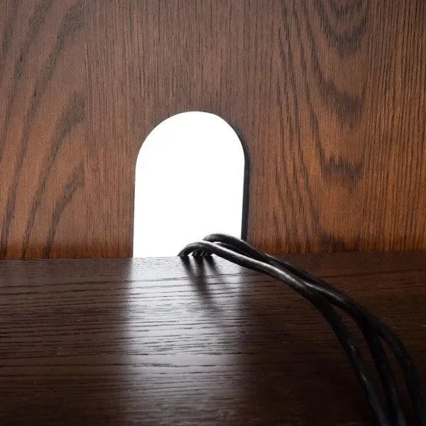 Mallory Wood Media Stand in Dark Brown - The Mayfair Hall