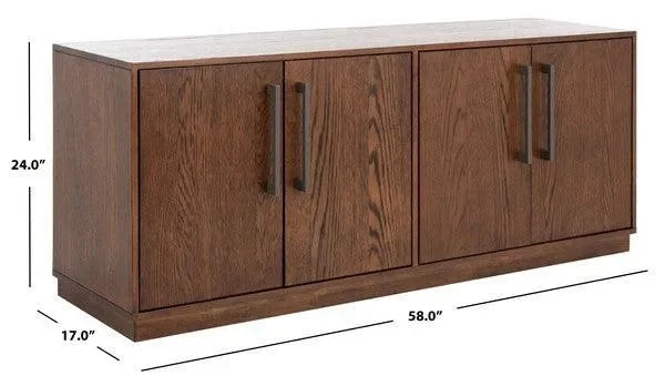 Mallory Wood Media Stand in Dark Brown - The Mayfair Hall
