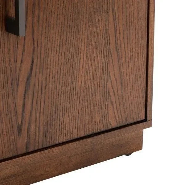 Mallory Wood Media Stand in Dark Brown - The Mayfair Hall