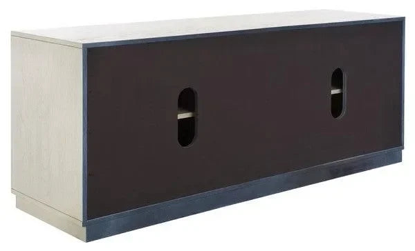 Mallory Wood Media Stand in White Wash - The Mayfair Hall