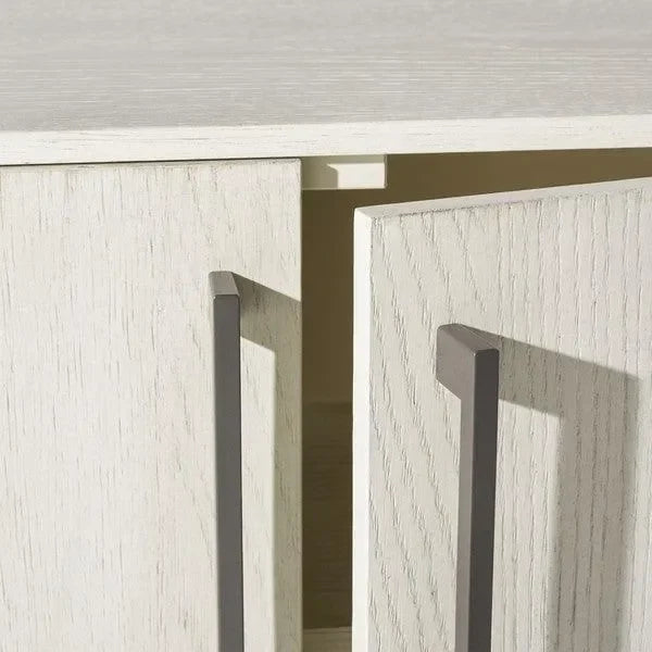 Mallory Wood Media Stand in White Wash - The Mayfair Hall