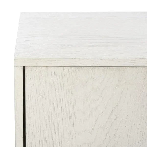 Mallory Wood Media Stand in White Wash - The Mayfair Hall