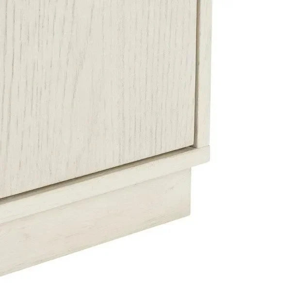 Mallory Wood Media Stand in White Wash - The Mayfair Hall