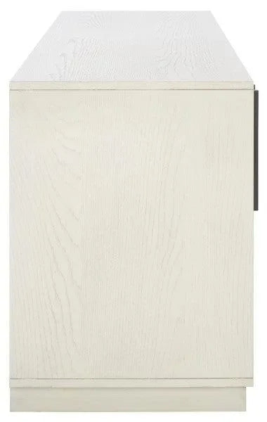 Mallory Wood Media Stand in White Wash - The Mayfair Hall
