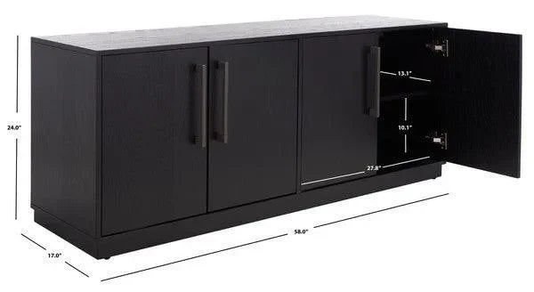 Safavieh Mallory Black 4 Door Media Stand