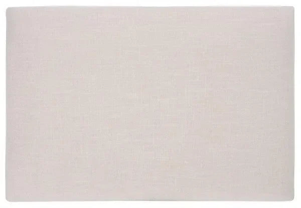 Carmelo Linen Ottoman in Beige and Black - The Mayfair Hall