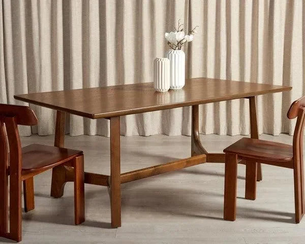 Adelee Wood Dining Table in Medium Oak - The Mayfair Hall
