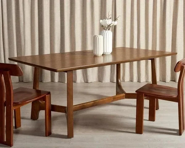 Adelee Wood Dining Table in Medium Oak - The Mayfair Hall