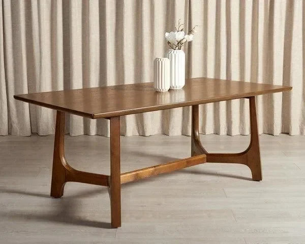 Adelee Wood Dining Table in Medium Oak - The Mayfair Hall