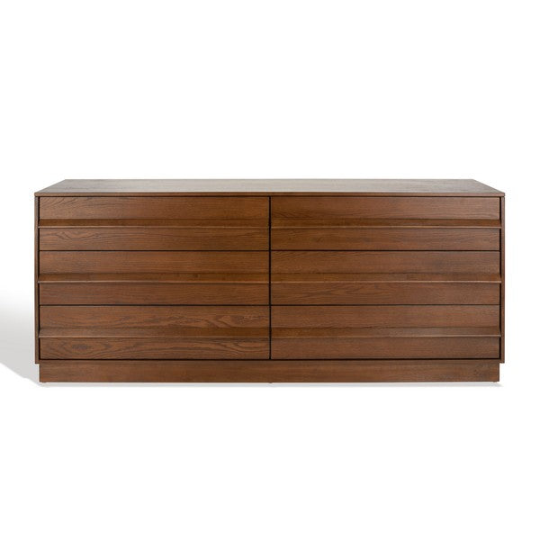 Deirdra Medium Oak 6-Drawer Wood Dresser - The Mayfair Hall