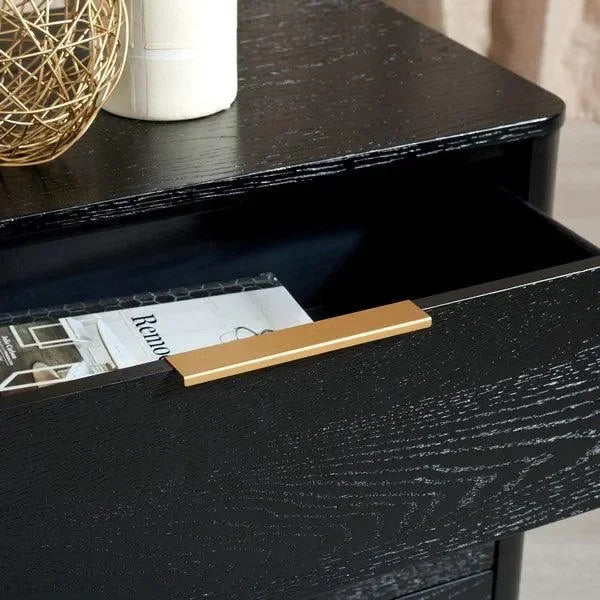 Gabrietta Wood Drawer Dresser in Black - The Mayfair Hall