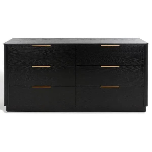 Gabrietta Wood Drawer Dresser in Black - The Mayfair Hall