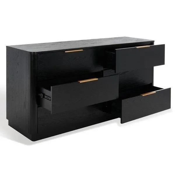 Gabrietta Wood Drawer Dresser in Black - The Mayfair Hall