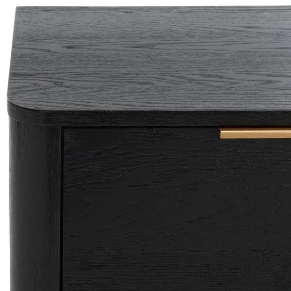 Gabrietta Oak Veneer Nightstand in Black - The Mayfair Hall