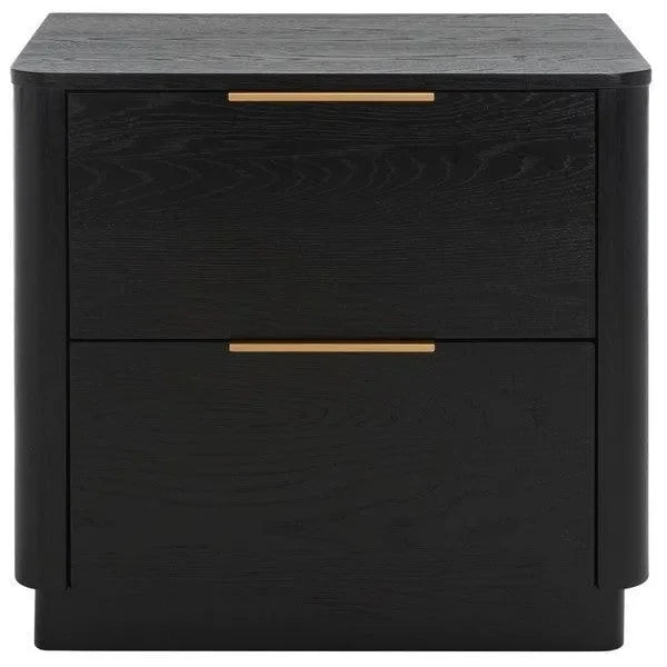 Gabrietta Oak Veneer Nightstand in Black - The Mayfair Hall