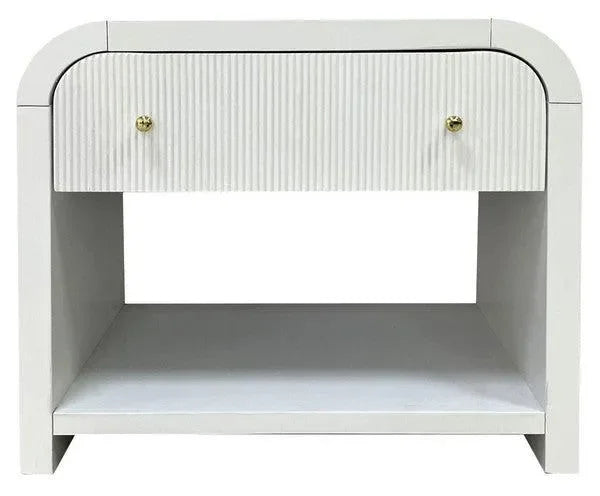 Liabella Wood Nightstand in White - The Mayfair Hall