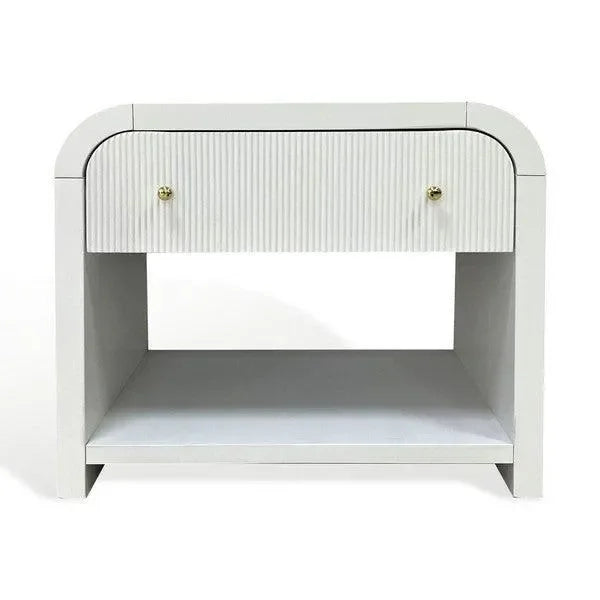 Liabella Wood Nightstand in White - The Mayfair Hall