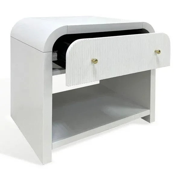 Liabella Wood Nightstand in White - The Mayfair Hall