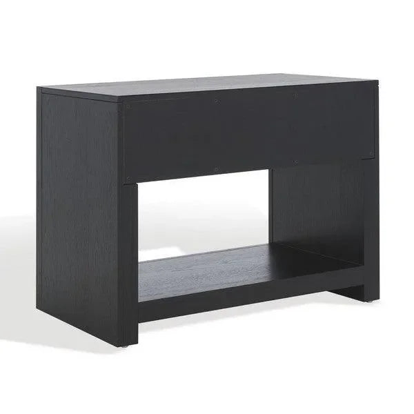Darnell Rubberwood Nightstand in Black - The Mayfair Hall