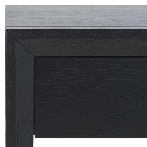 Darnell Rubberwood Nightstand in Black - The Mayfair Hall