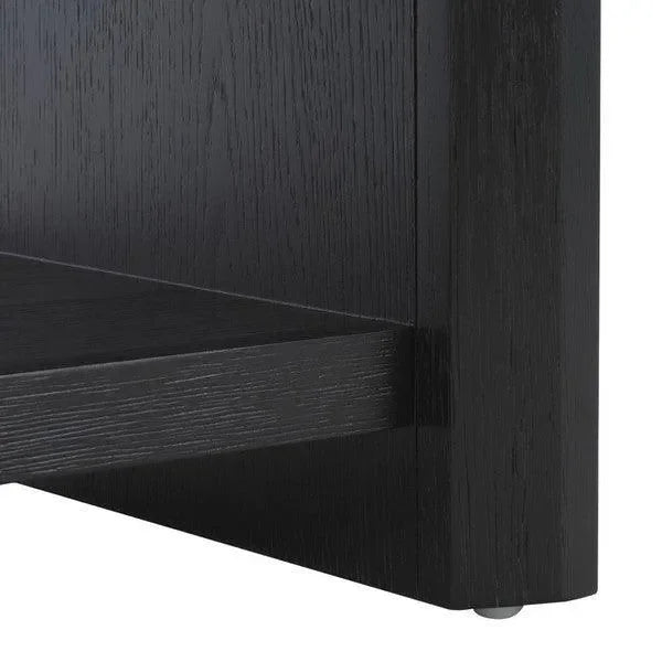 Darnell Rubberwood Nightstand in Black - The Mayfair Hall
