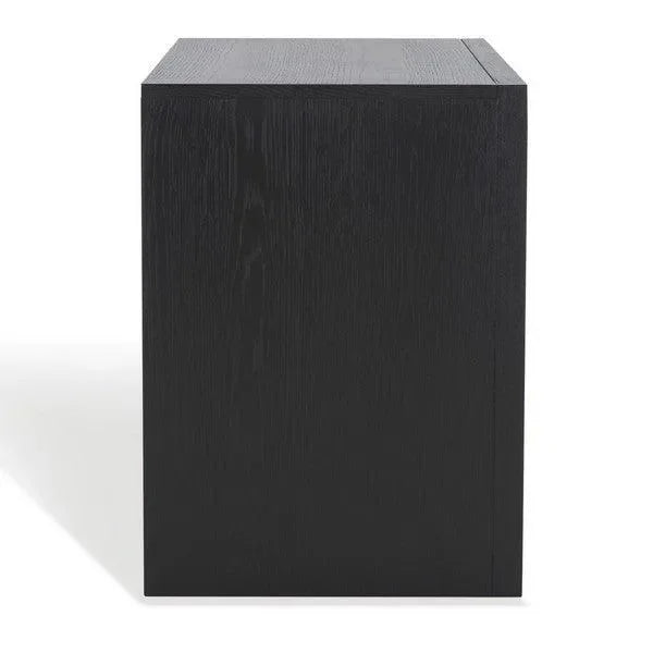 Darnell Rubberwood Nightstand in Black - The Mayfair Hall