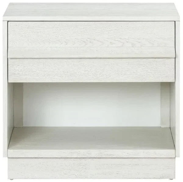 Deirdra Rubberwood Nightstand in White Wash - The Mayfair Hall