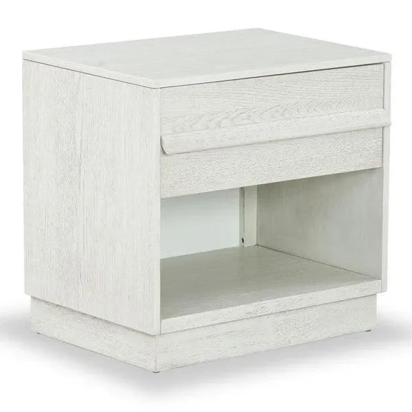 Deirdra Rubberwood Nightstand in White Wash - The Mayfair Hall