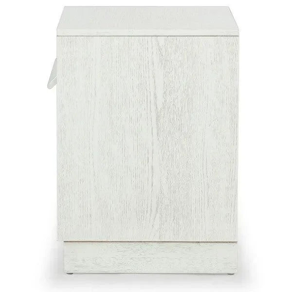 Deirdra Rubberwood Nightstand in White Wash - The Mayfair Hall