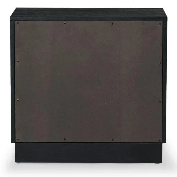 Deirdra Rubberwood Nightstand in Black - The Mayfair Hall