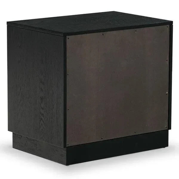 Deirdra Rubberwood Nightstand in Black - The Mayfair Hall