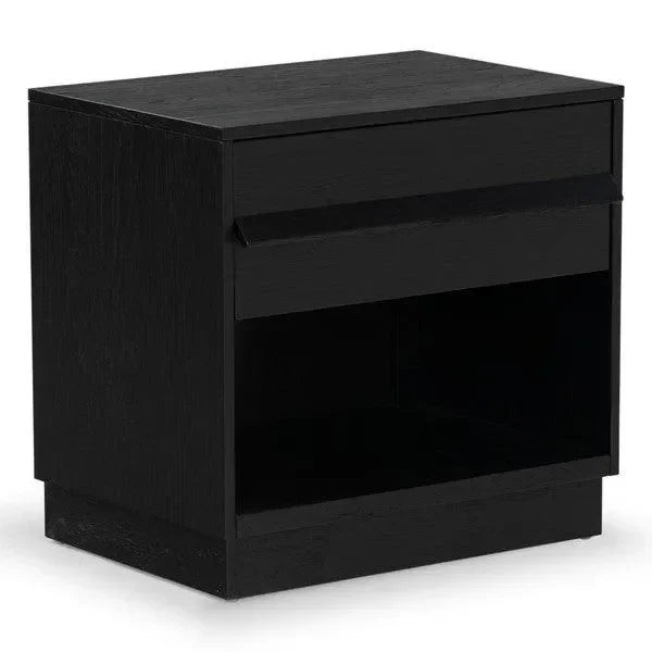 Deirdra Rubberwood Nightstand in Black - The Mayfair Hall