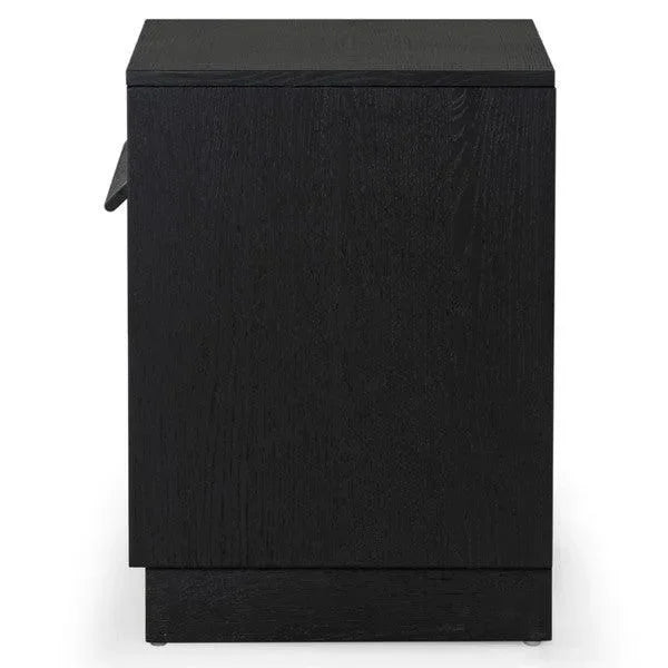 Deirdra Rubberwood Nightstand in Black - The Mayfair Hall