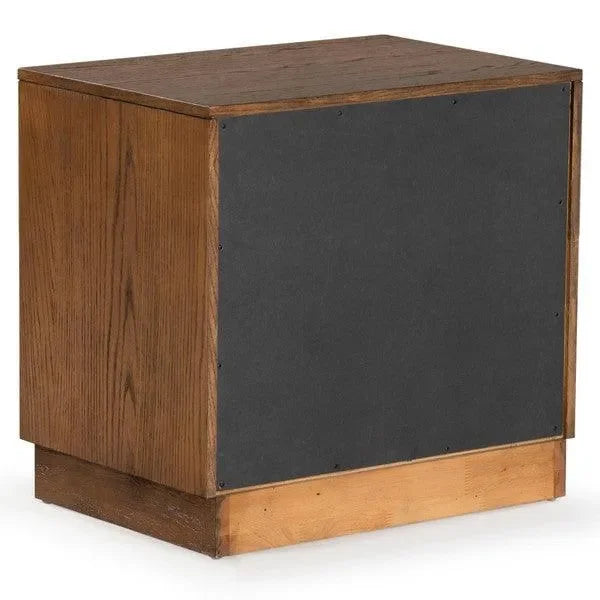 Deirdra Rubberwood Nightstand in Medium Oak - The Mayfair Hall