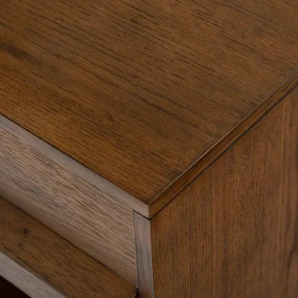 Deirdra Rubberwood Nightstand in Medium Oak - The Mayfair Hall