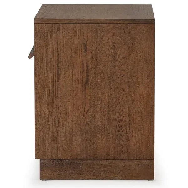 Deirdra Rubberwood Nightstand in Medium Oak - The Mayfair Hall