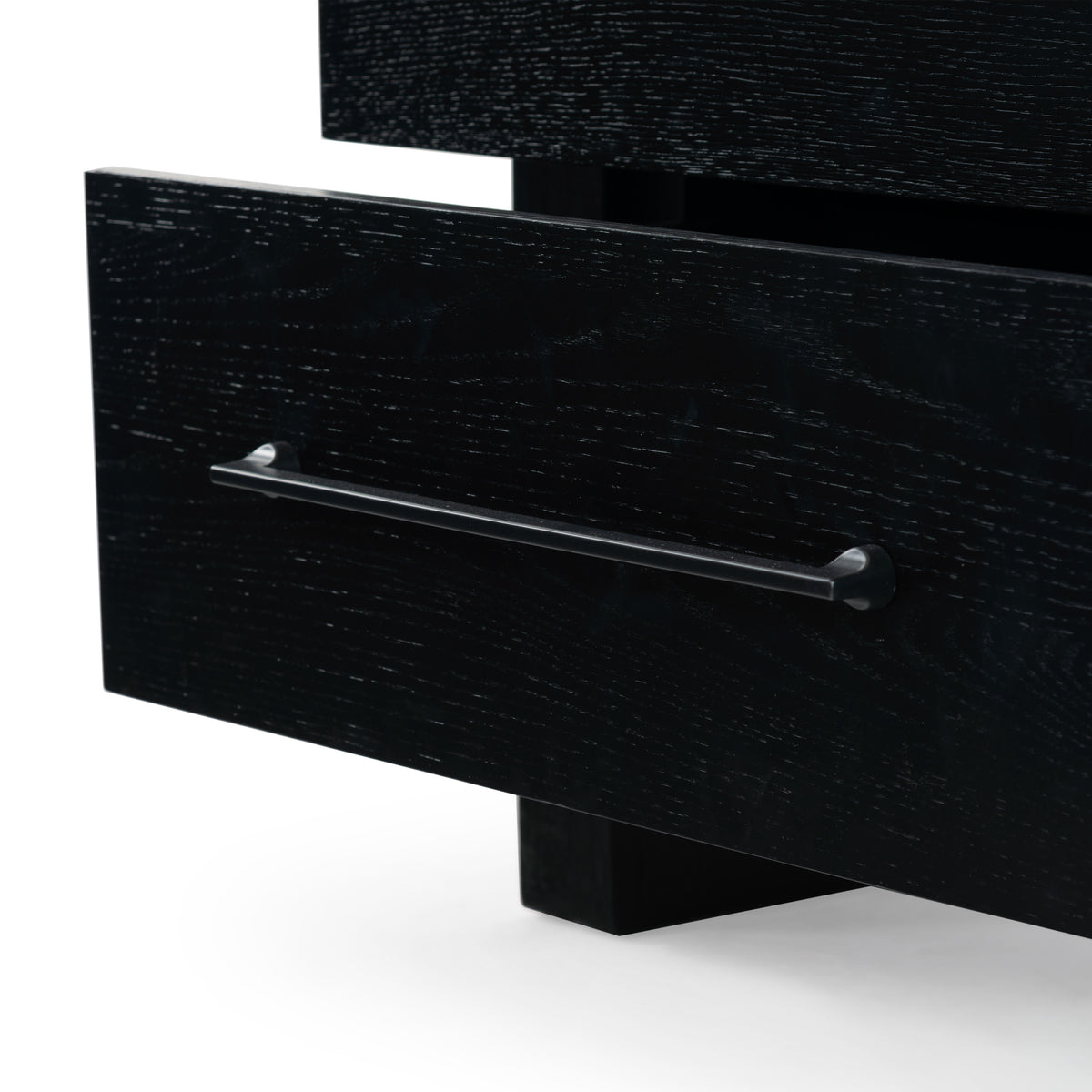 Katrina Wood 2 Drawer Nightstand in Black and Black