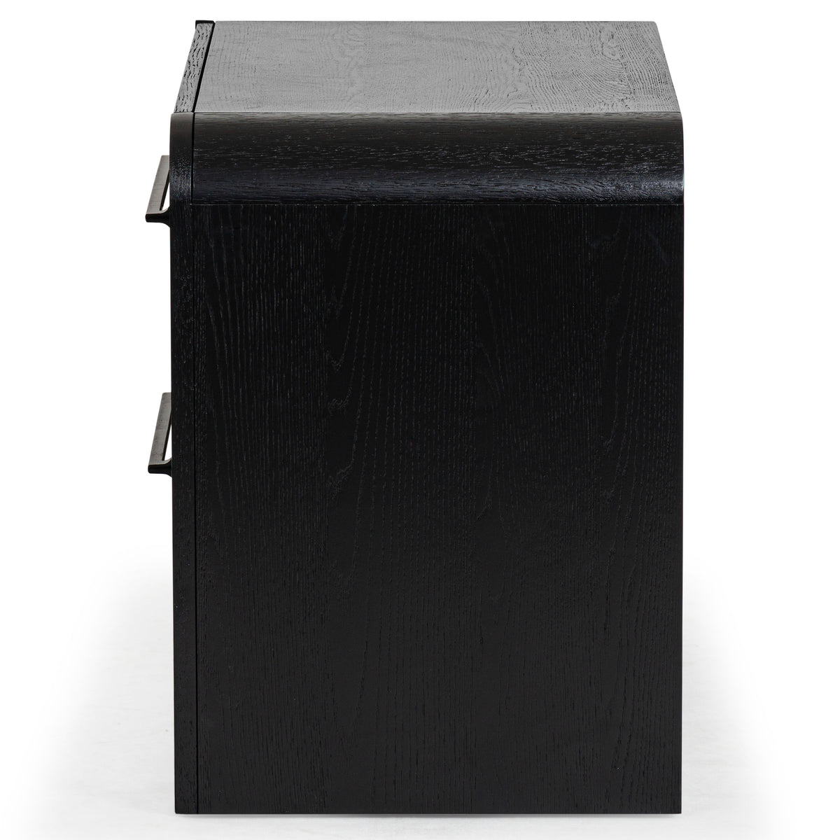 Katrina Wood 2 Drawer Nightstand in Black and Black