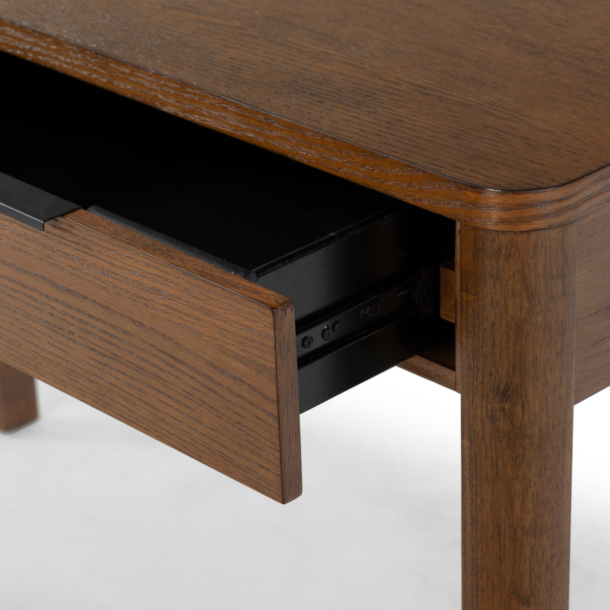 Gabrietta 2 Drawer Wood Desk in Medium Oak and Black
